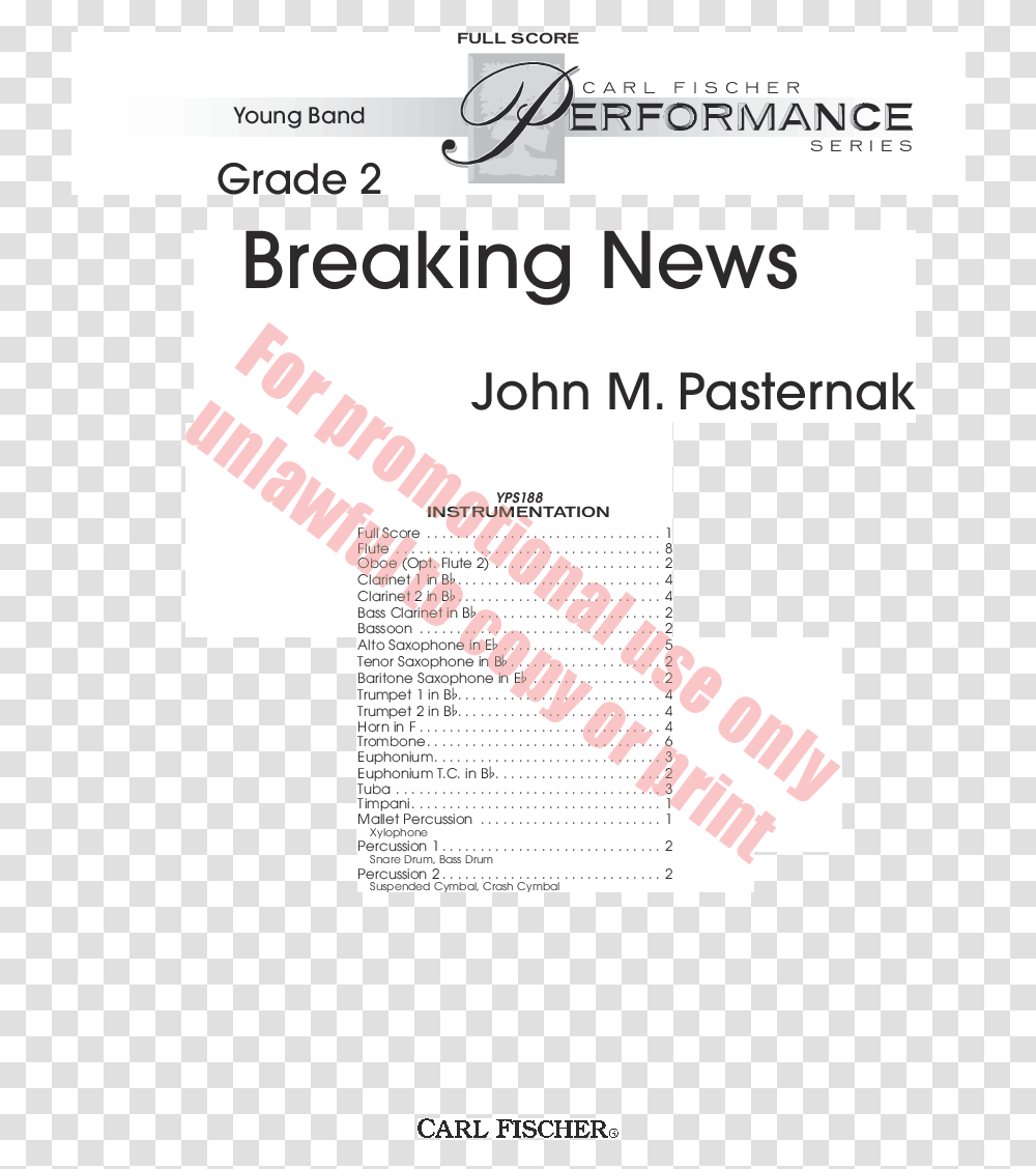 Breaking News By John M Pasternak Jw Pepper Sheet Music Lotus Dance Music Violin Sheet Orchestra, Text, Flyer, Poster, Paper Transparent Png