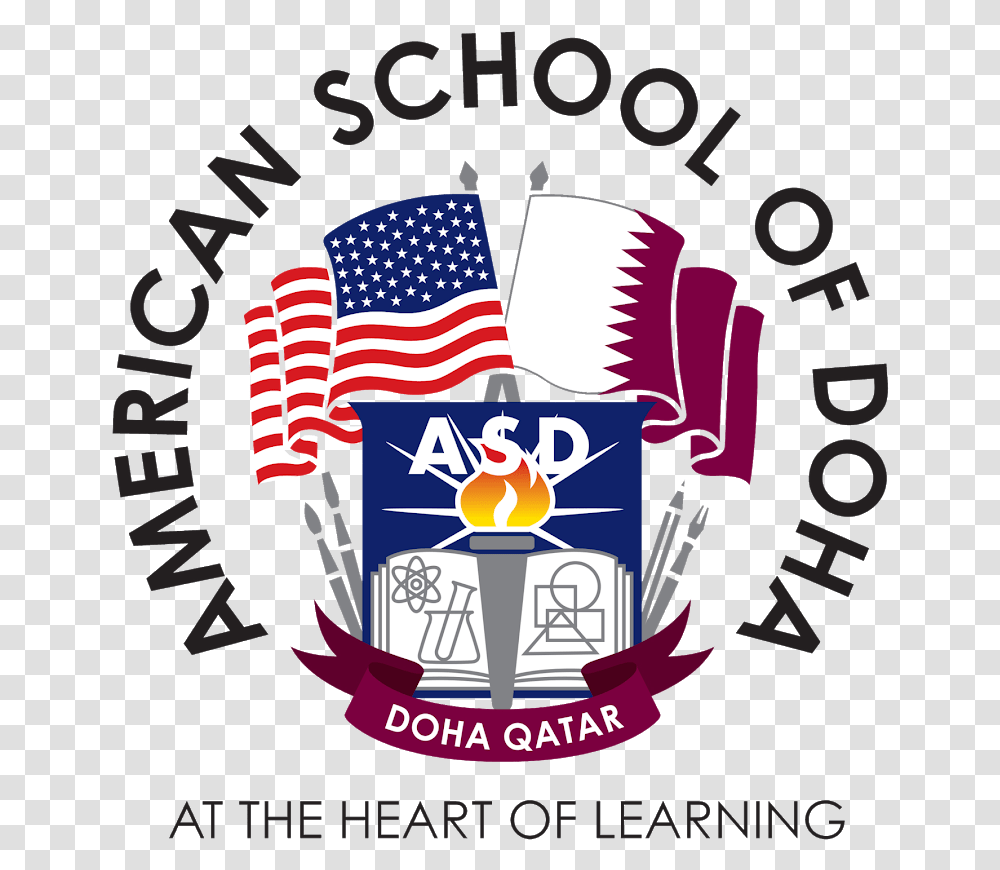 Breaking News School To End May 21 - Asd Times American School Of Doha Logo, Symbol, Advertisement, Poster, Text Transparent Png
