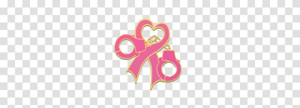 Breast Cancer Awareness Handcuff Lapel Pin, Alphabet, Heart, Cupid Transparent Png