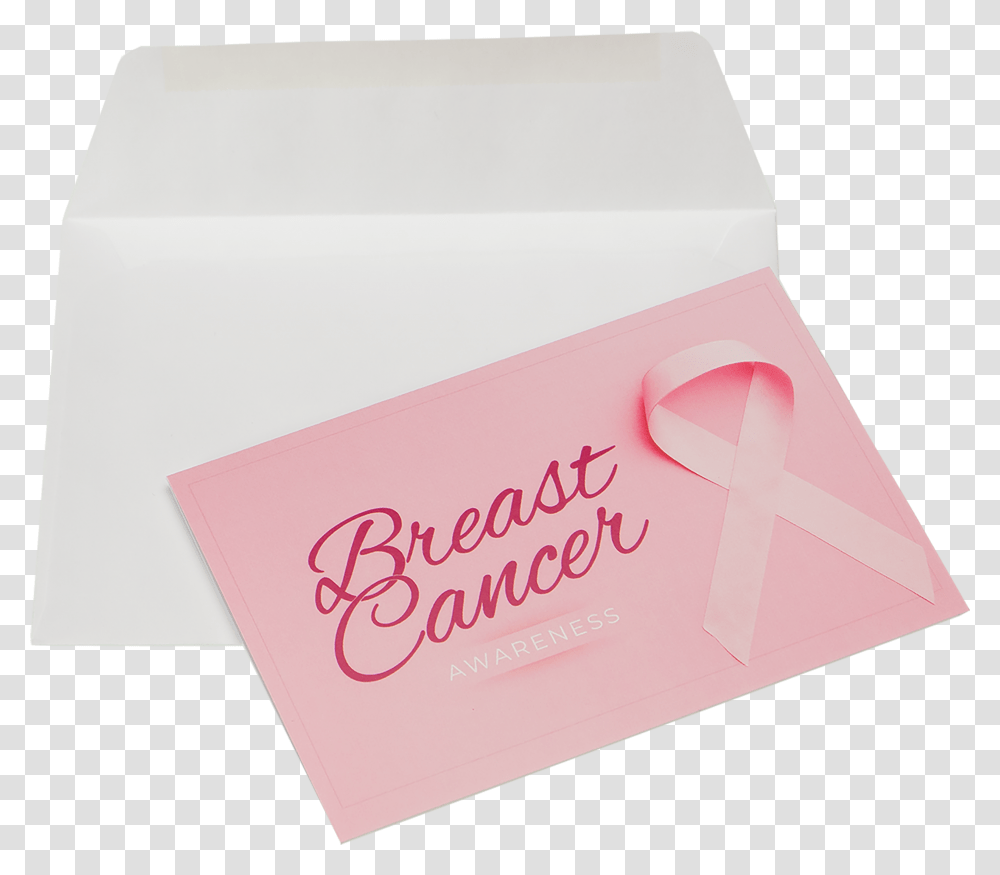 Breast Cancer Awareness Pink Ribbon 4 X 6 Folded Note Card Design, Box, Text, Business Card, Paper Transparent Png