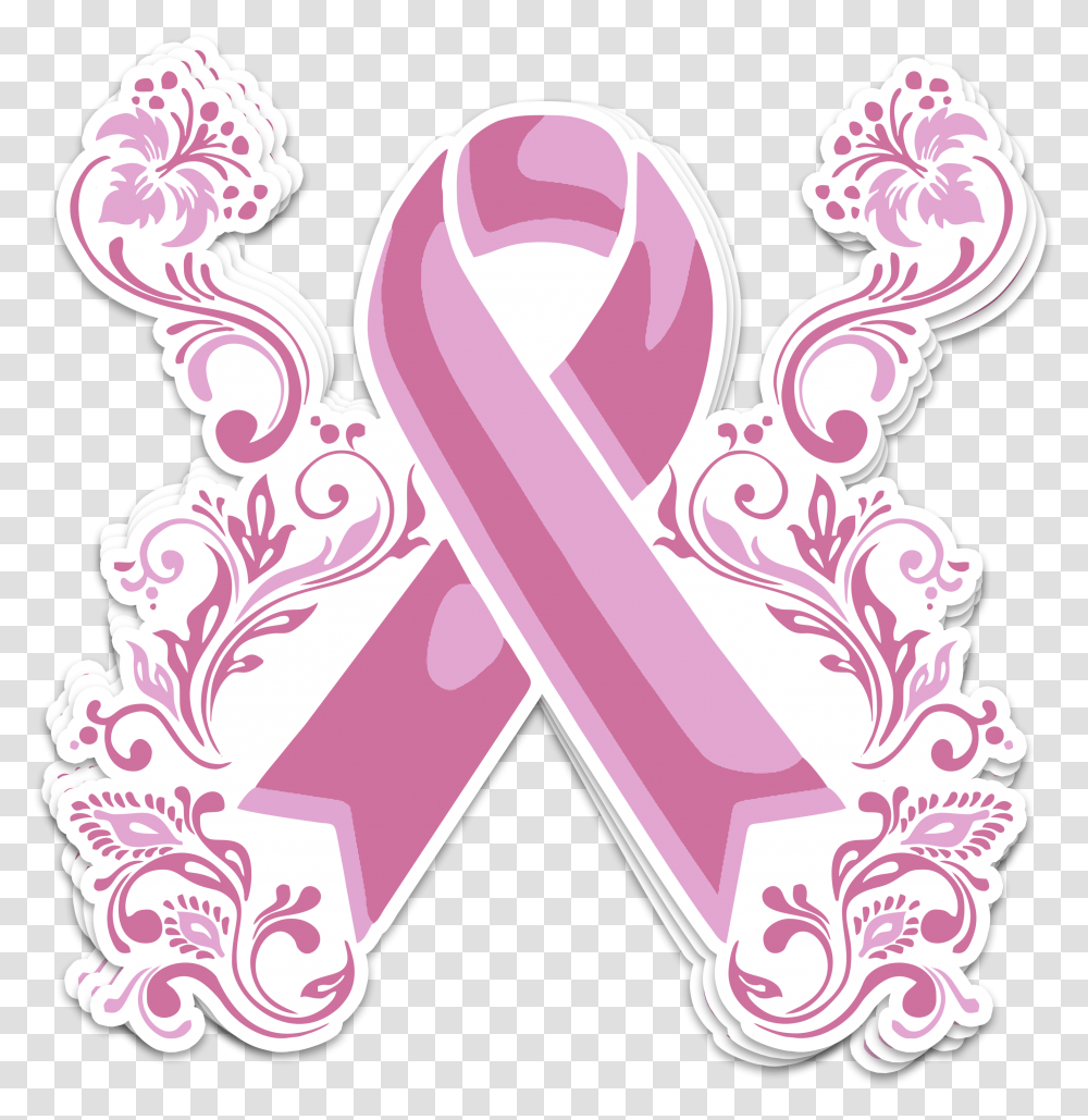 Breast Cancer Awareness Ribbon Illustration, Floral Design, Pattern Transparent Png