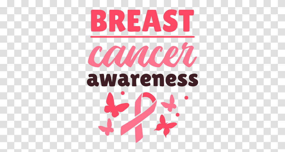 Breast Cancer Awareness Ribbon Lettering Illustration, Text, Alphabet, Handwriting, Calligraphy Transparent Png