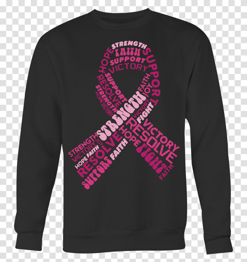 Breast Cancer Awareness Shirt Strength Faith Support Victory Pink Ribbon, Sleeve, Clothing, Apparel, Long Sleeve Transparent Png
