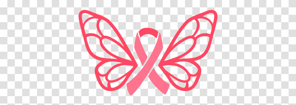 Breast Cancer Butterfly Ribbon & Svg Butterfly Breast Cancer Ribbon Svg, Logo, Symbol, Plant, Scissors Transparent Png