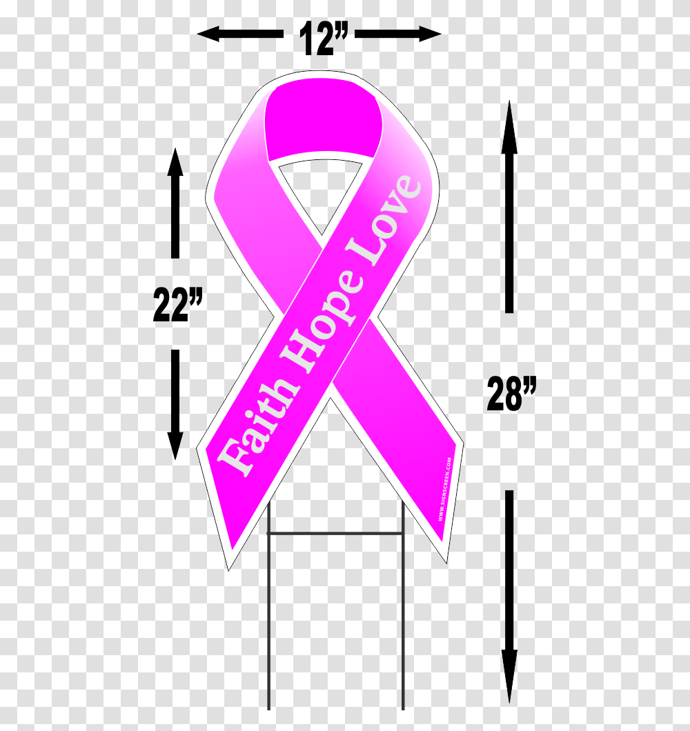 Breast Cancer Faith Hope Love Large Outdoor Ribbon Shaped, Number, Word Transparent Png
