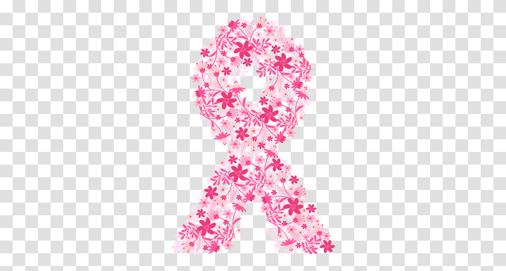Breast Cancer Flowers Ribbon Breast Cancer Flower Ribbon, Graphics, Art, Floral Design, Pattern Transparent Png