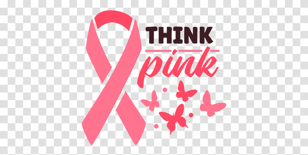 Breast Cancer Think Pink Ribbon & Svg 3d Wall Decoration Butterfly Red, Logo, Symbol, Label, Text Transparent Png