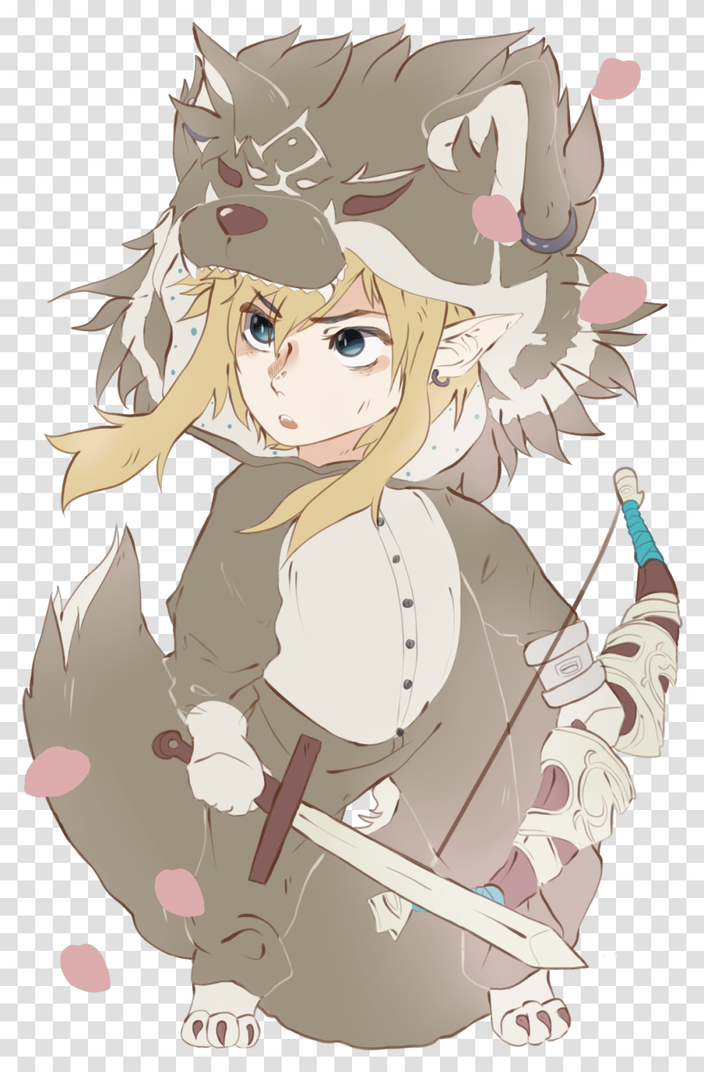 Breath Of The Wild Link In A Wolf Link Kigurumi, Manga, Comics, Book, Person Transparent Png