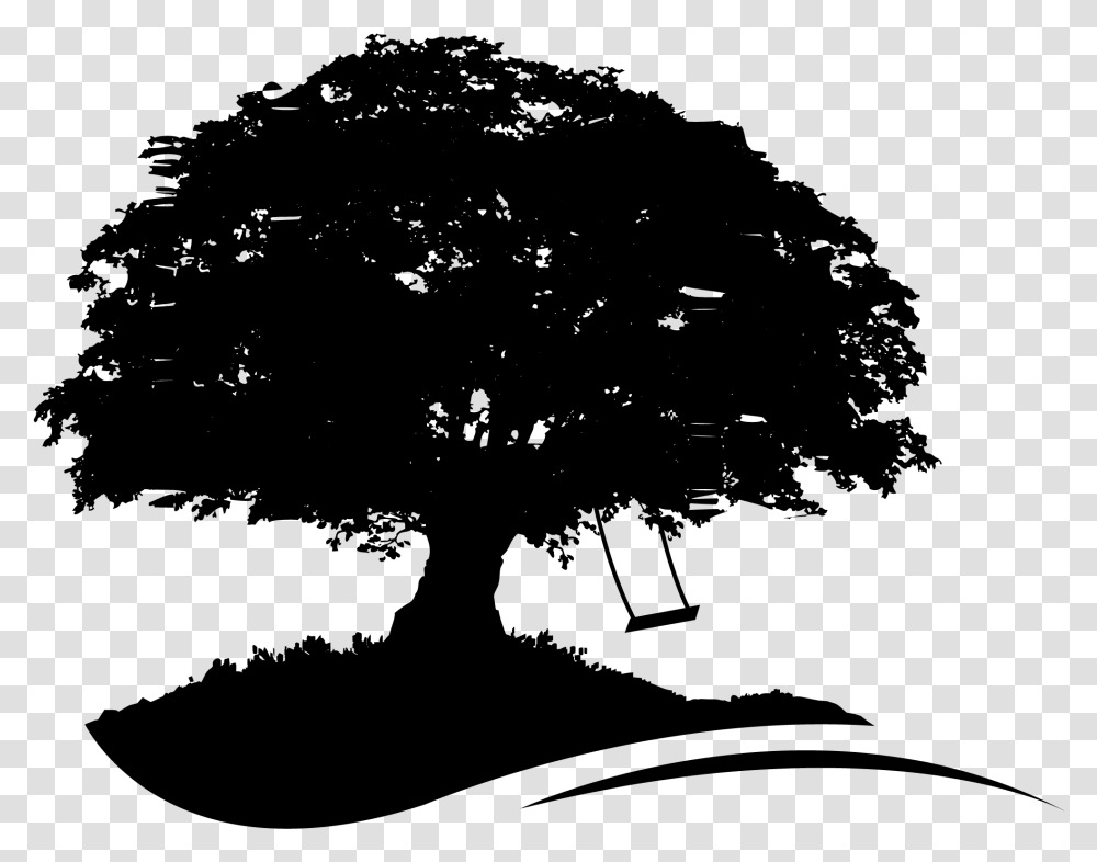 Breathe Oak Tree Silhouette, Gray, World Of Warcraft Transparent Png