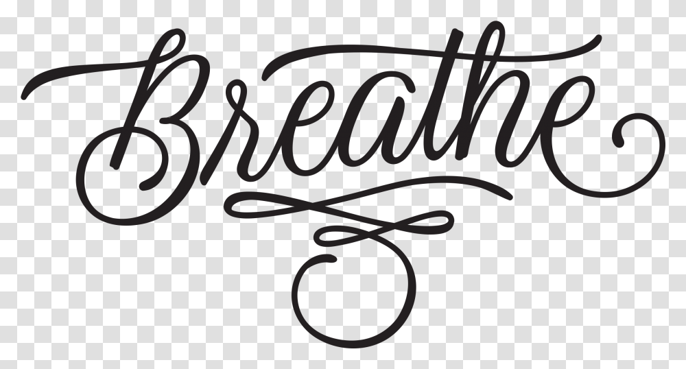 Breathe Tattoo Of Word Breathe, Calligraphy, Handwriting, Label Transparent Png