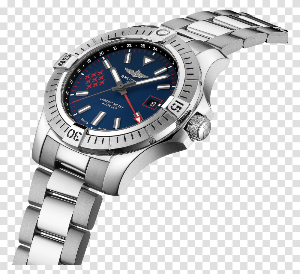 Breitling Avenger Automatic Gmt 45 Red Arrows Limited, Wristwatch Transparent Png