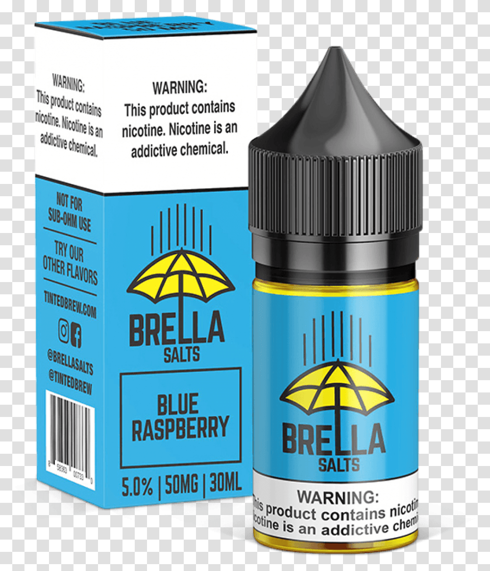 Brella Salts Blue Raspberry 30ml Salt Nic Juice Tobacco, Bottle, Label, Cosmetics Transparent Png