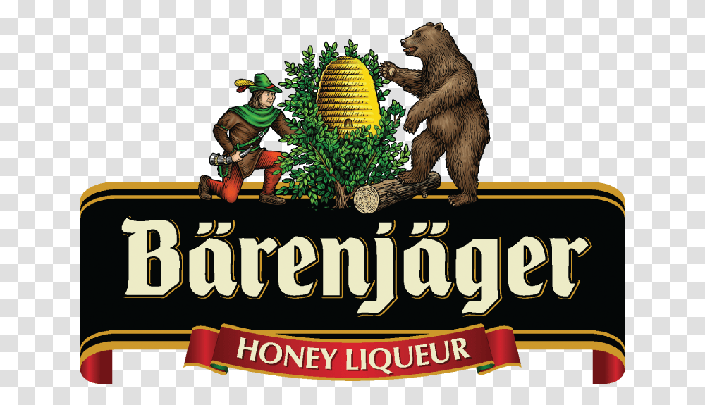 Brenjger Honey Liqueur Logo Barenjager Honey Bourbon, Person, Bear, Wildlife, Mammal Transparent Png