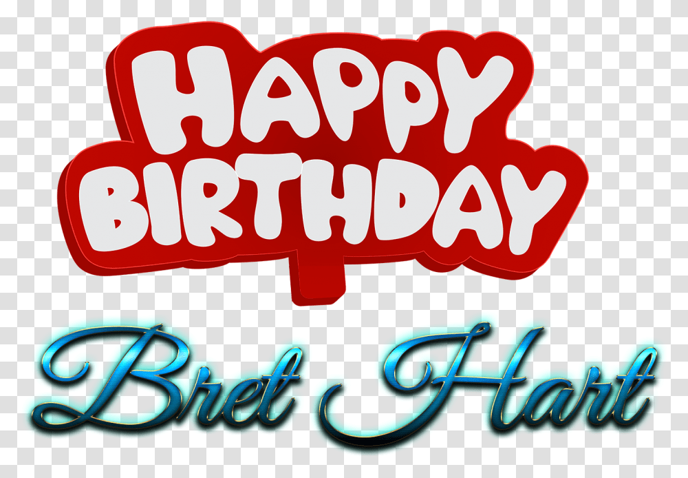 Bret Hart Happy Birthday Name Logo Calligraphy, Light, Label, Alphabet Transparent Png