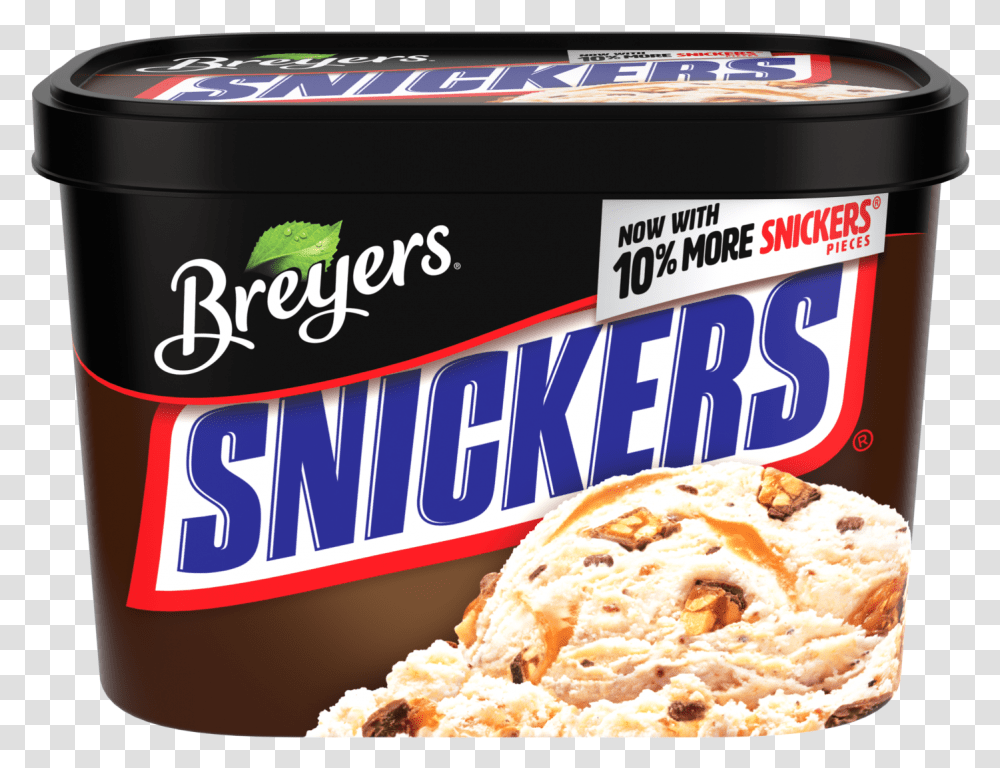 Breyers Snickers Ice Cream, Food, Bread, Sweets Transparent Png