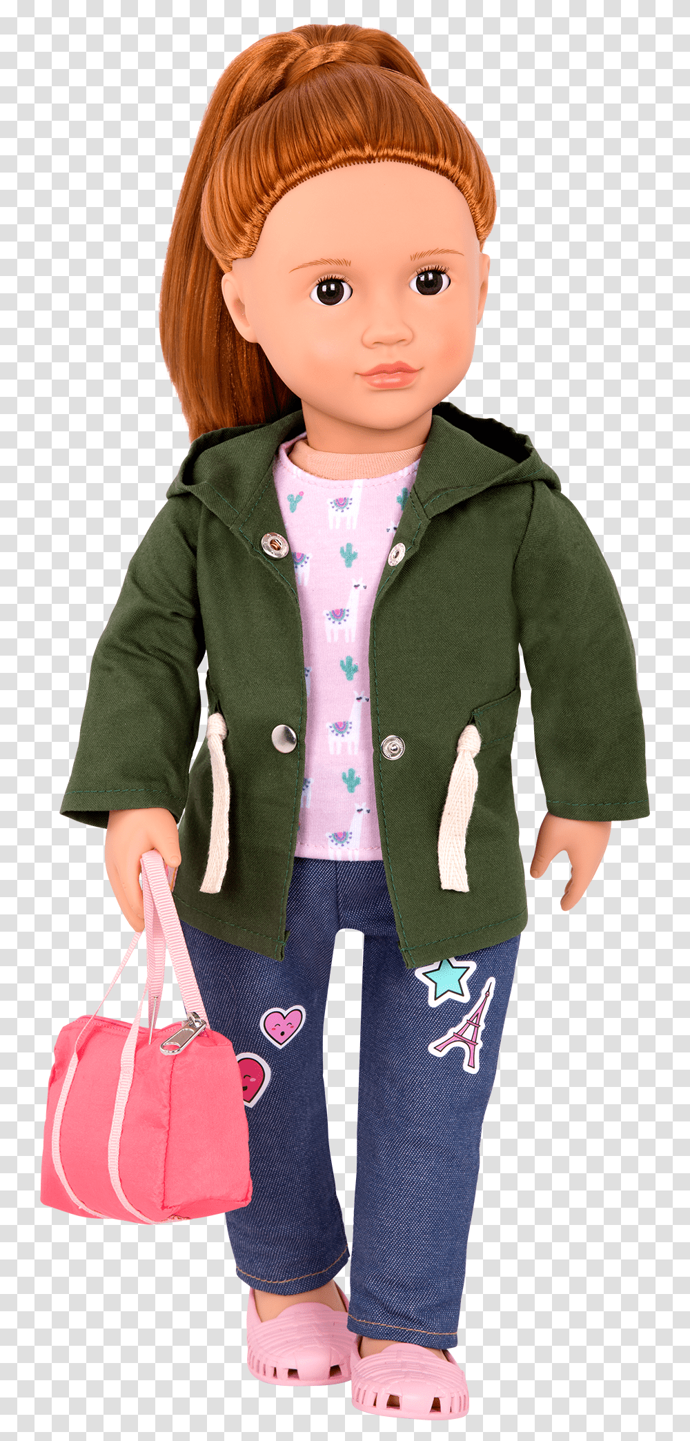 Brice Wearing Alpaca Your Bags Outfit With Purse Doll, Apparel, Sweater, Sweatshirt Transparent Png