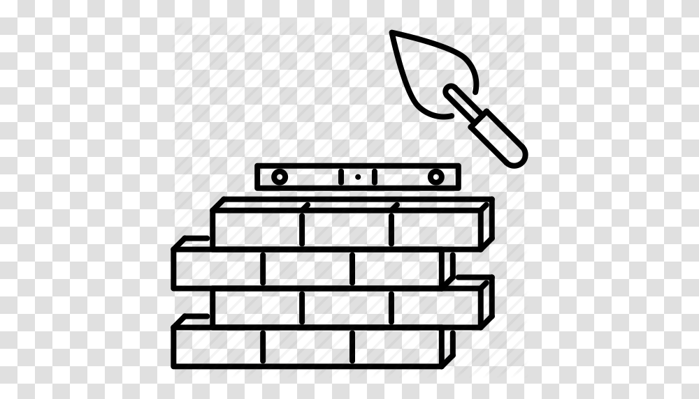 Brick Building Construction Knife Level Putty Wall Icon, Rug, Alphabet Transparent Png