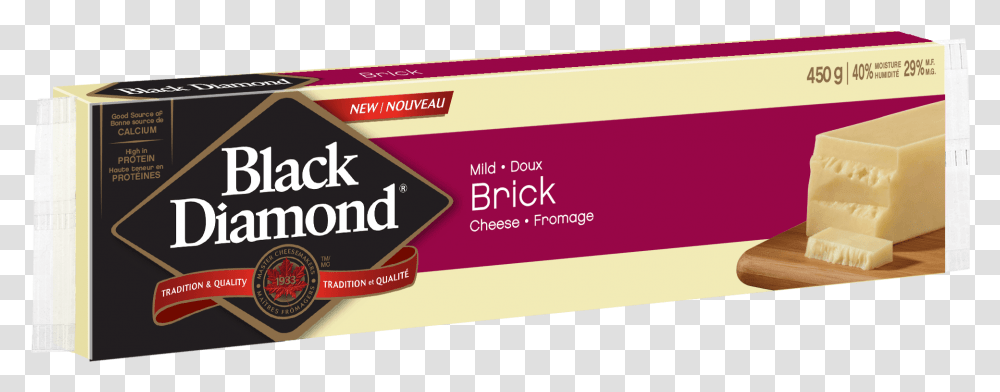 Brick Cheese 450g Black Diamond Cheese, Label, Paper, Business Card Transparent Png