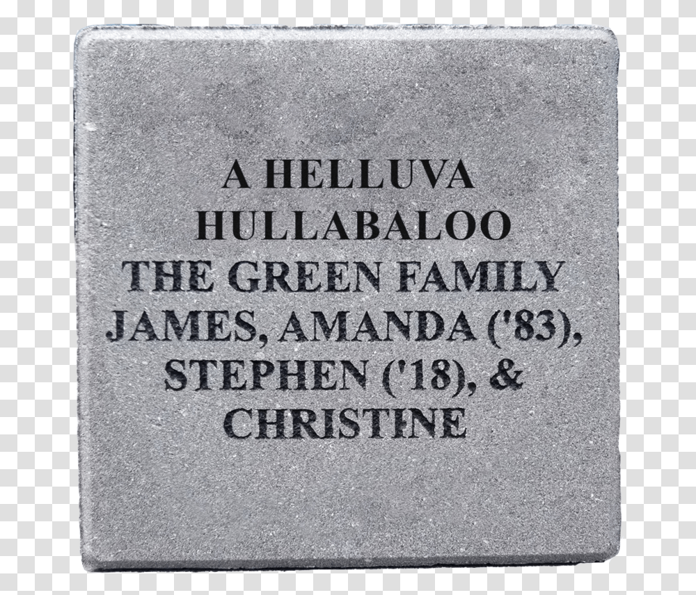 Brick Commemorative Plaque, Book, Tomb, Tombstone Transparent Png