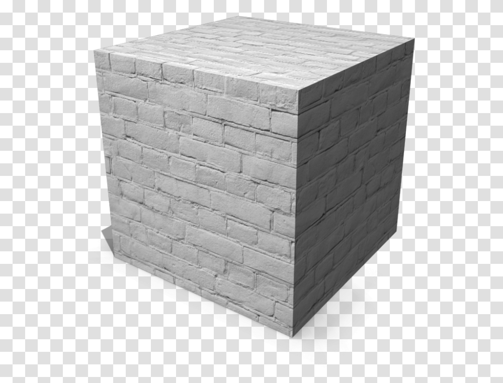 Brick Cube 3d, Concrete, Furniture, Wall, Limestone Transparent Png