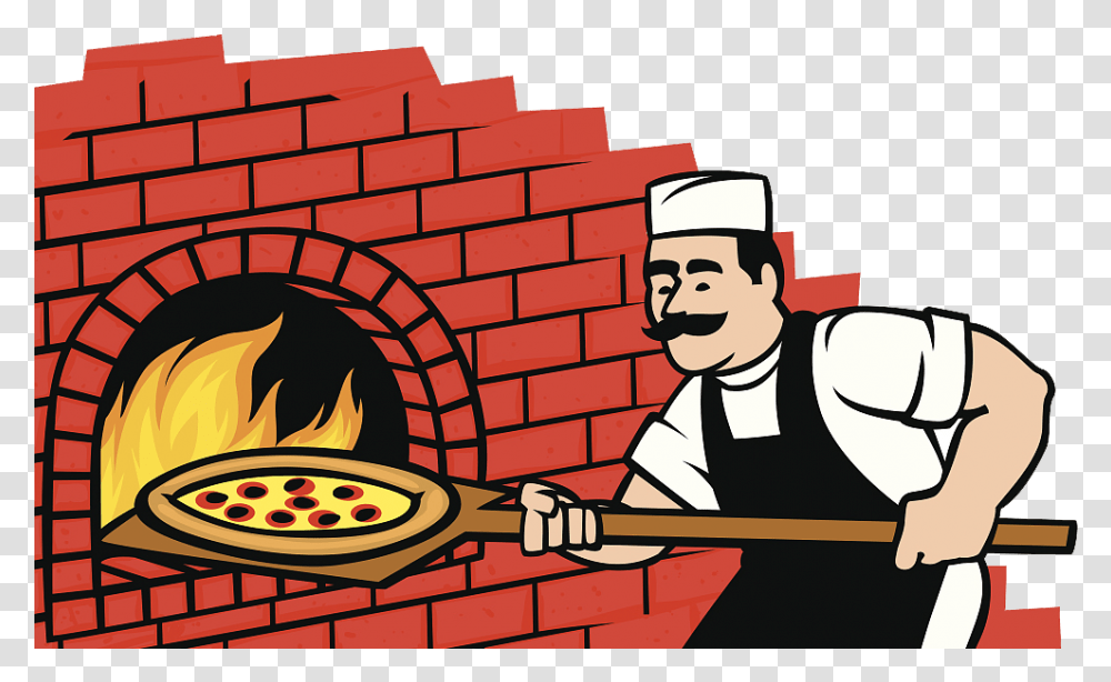 Brick Oven Pizza Clipart, Hearth, Indoors, Fire, Chef Transparent Png