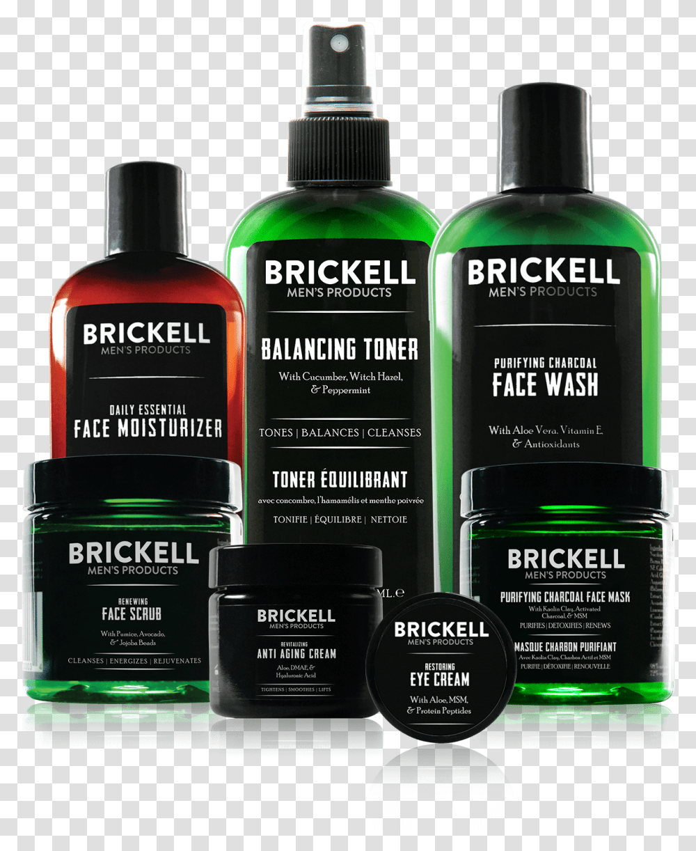 Brickell Men's Skin Care, Bottle, Label, Cosmetics Transparent Png