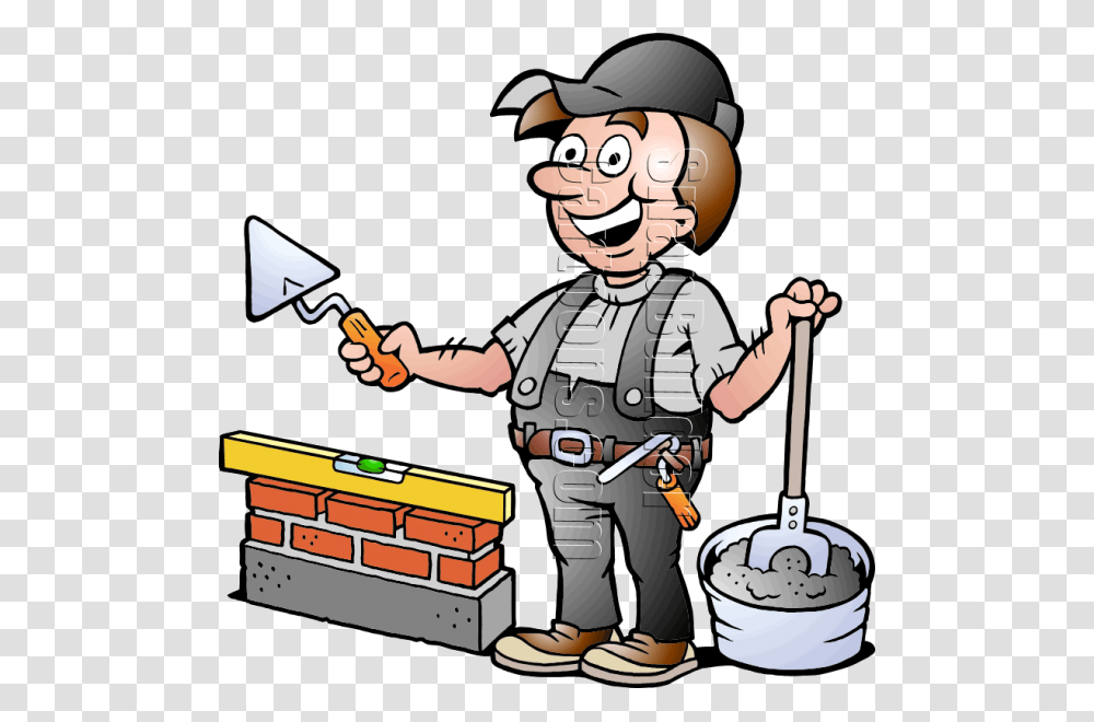 Bricklayer With Mason Tools Masonry Clipart, Person, Human, Outdoors, Fireman Transparent Png
