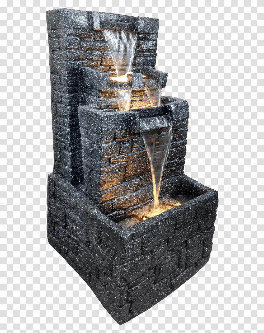 Brics Wall Water Fountain Water Fountain For Office, Wedding Cake, Dessert, Food, Indoors Transparent Png