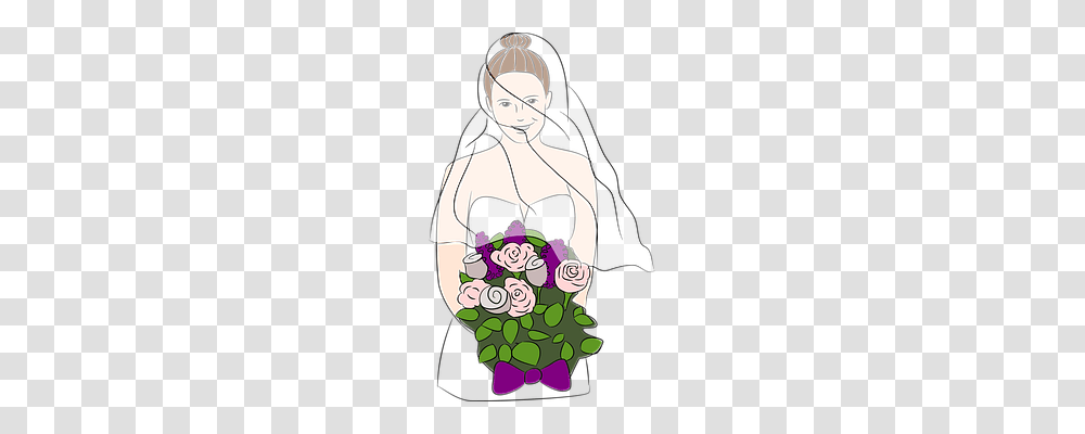 Bride Person, Floral Design, Pattern Transparent Png