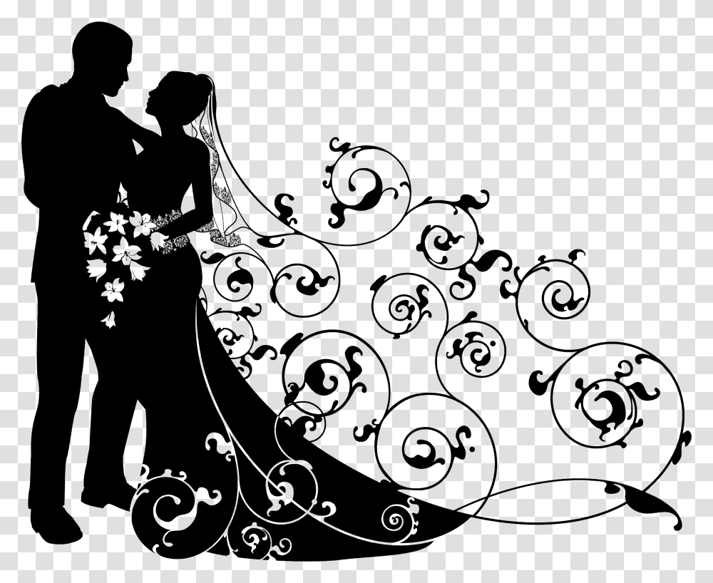 Bride And Groom Background, Floral Design, Pattern Transparent Png