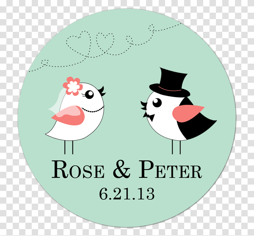 Bride And Groom Birds Personalized Sticker Wedding Bride And Groom Birds, Logo, Trademark, Animal Transparent Png