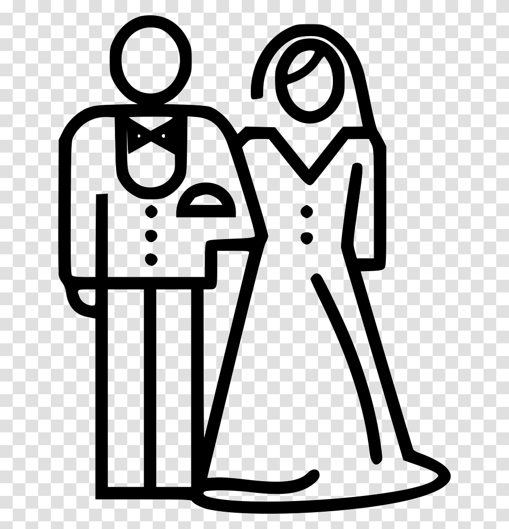 Bride And Groom Bride And Groom Icon, Stencil, Hand Transparent Png