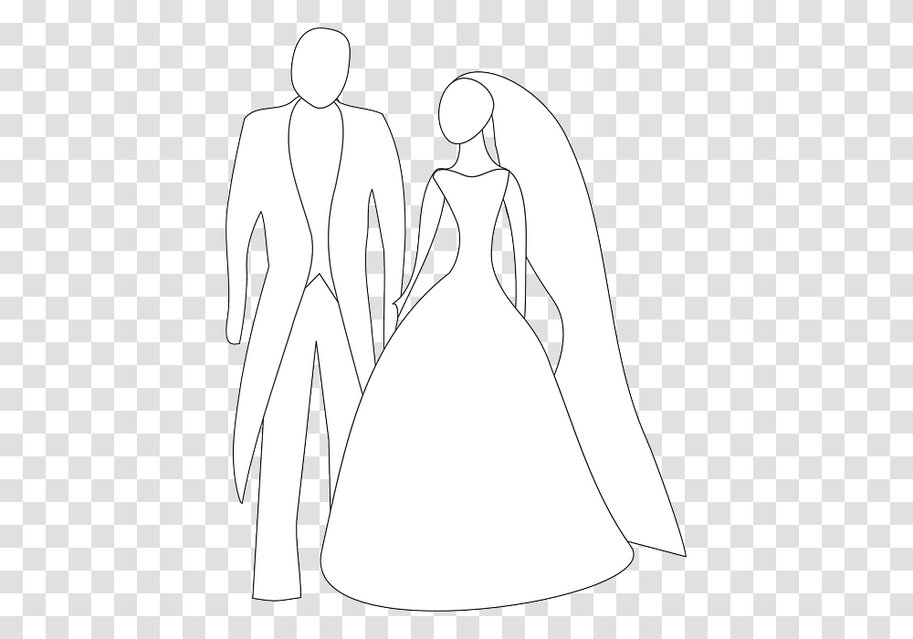 Bride And Groom Clipart, Apparel, Gown, Fashion Transparent Png