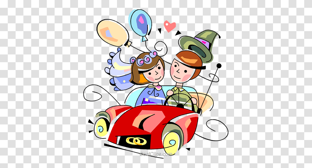 Bride And Groom Going On Their Honeymoon Royalty Free Vector Clip, Performer, Doodle Transparent Png