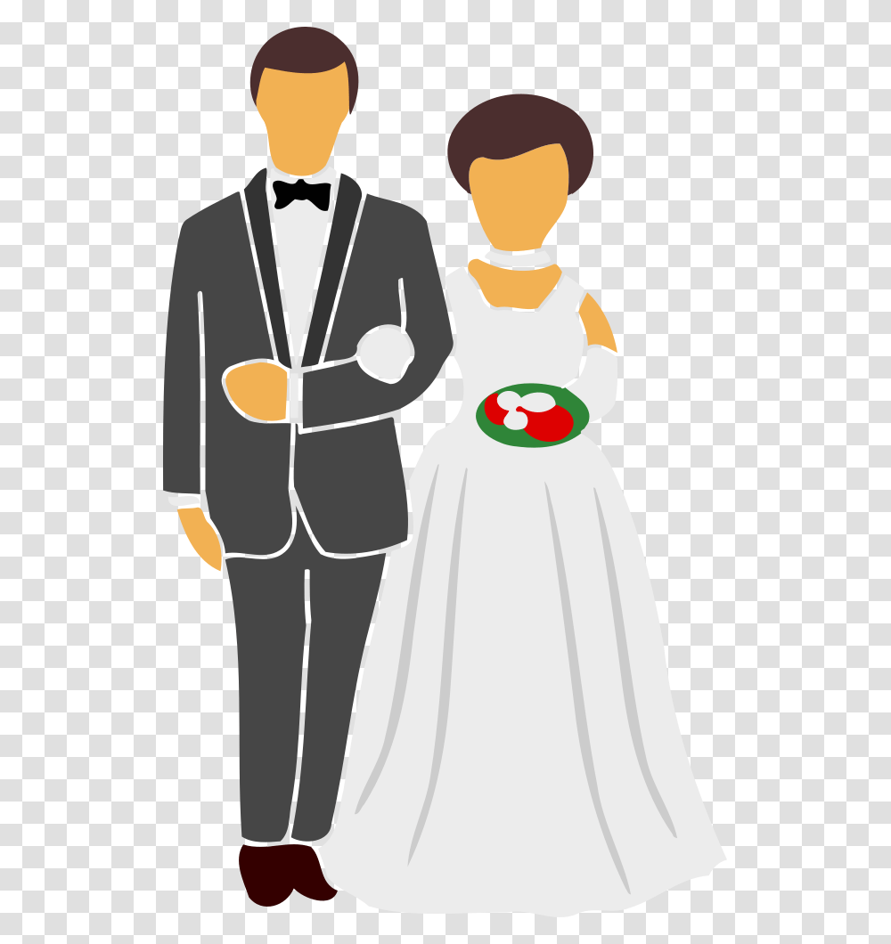 Bride And Groom People Getting Married Clipart, Person, Suit, Overcoat Transparent Png
