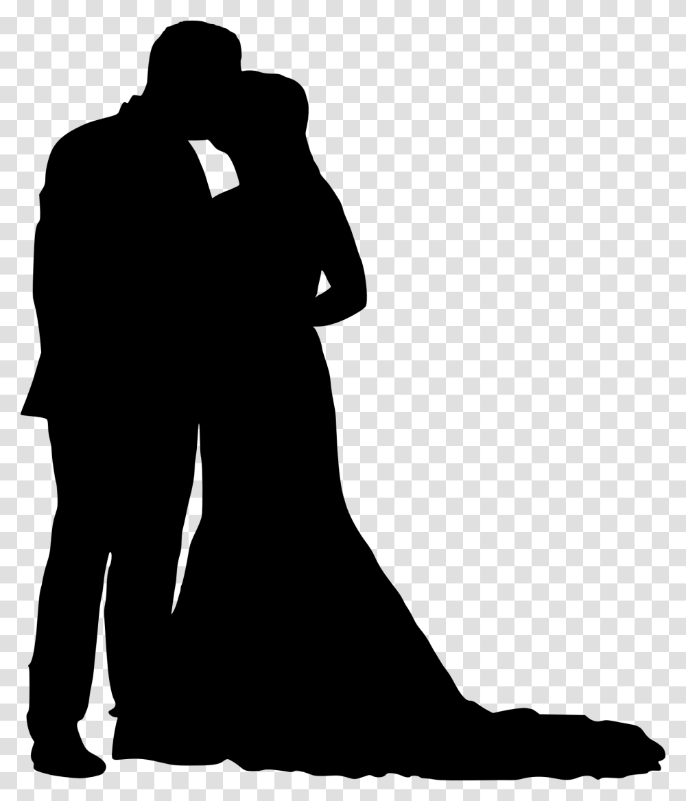 Bride And Groom Silhouette Bride And Groom Svg, Person, Human, Kneeling, Photography Transparent Png