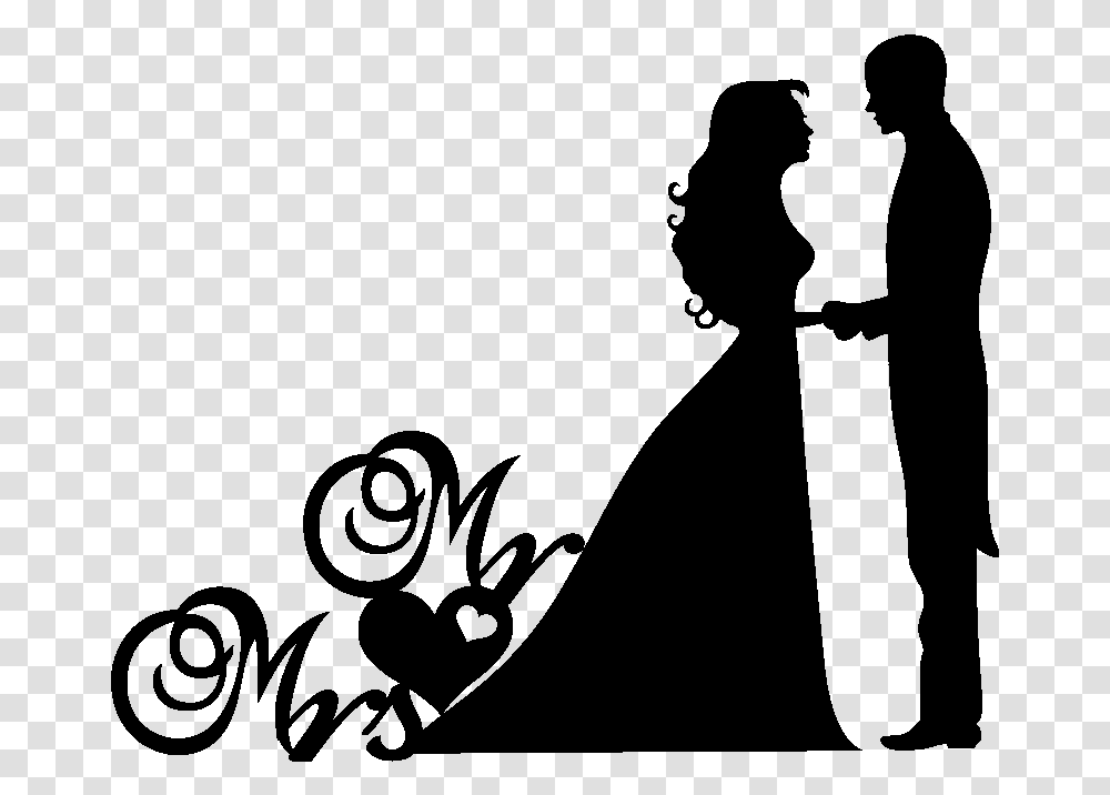 Bride And Groom Silhouette Mr Amp Mrs Silhouette, Gray, World Of Warcraft Transparent Png