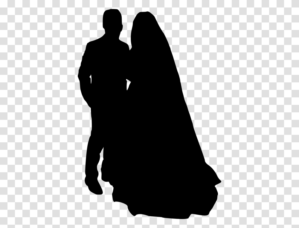 Bride And Groom Silhouette, Person, Human, Kneeling Transparent Png