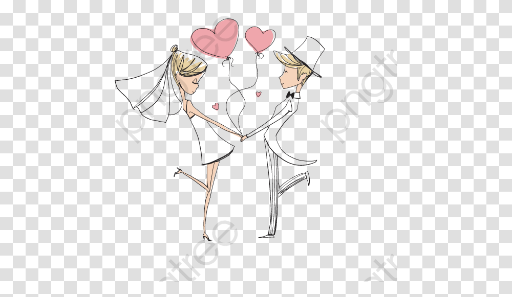 Bride And Groom Stick Figure, Person, Human, Performer, Hand Transparent Png