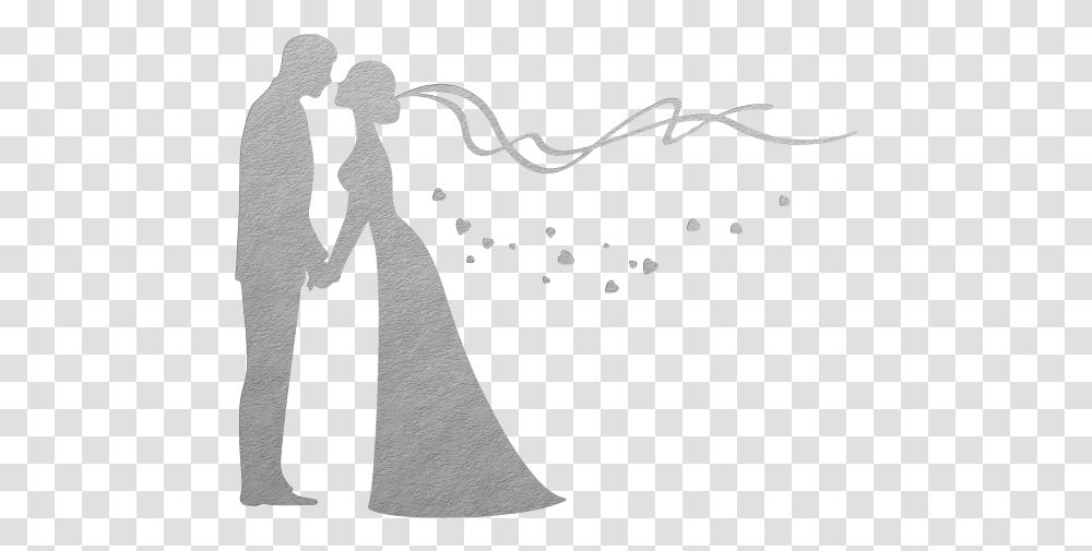 Bride And Groom, Stencil, Silhouette Transparent Png