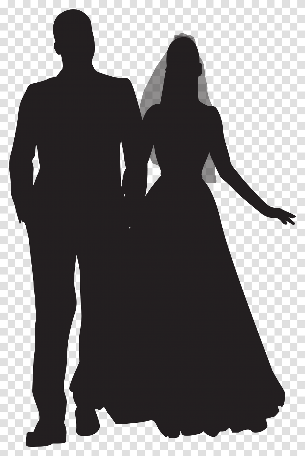 Bride Clipart Wedding Couple Silhouette, Sleeve, Person, Long Sleeve Transparent Png