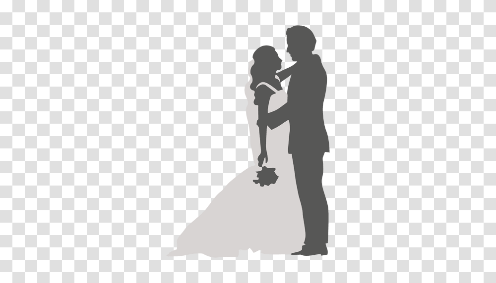 Bride Groom Romancing Silhouette, Person, Bridegroom, Wedding Transparent Png