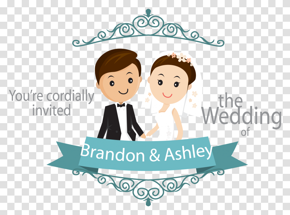 Bride Groom Silhouette Cartoon Wedding Couple, Advertisement, Person, Poster Transparent Png
