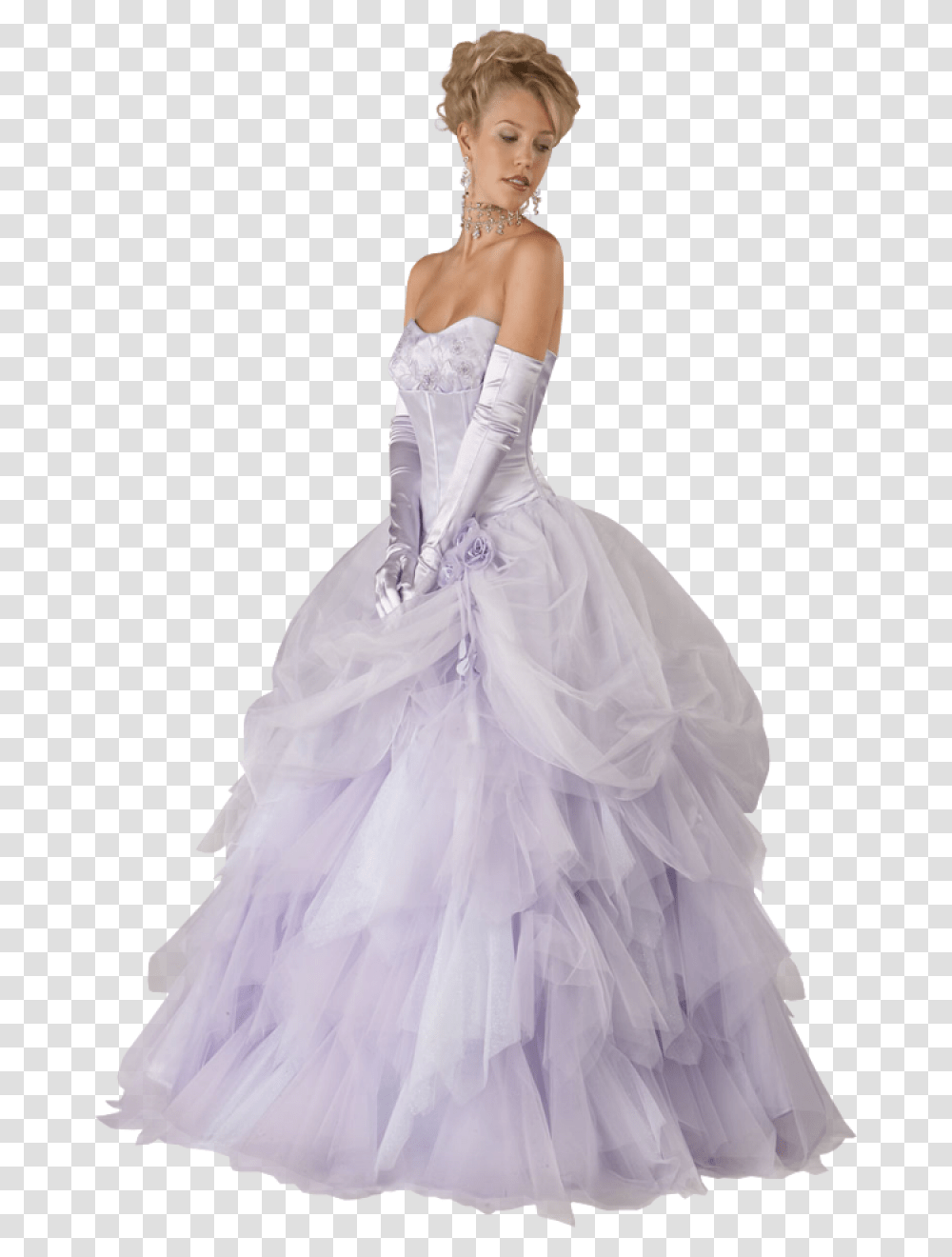 Bride In A Violet Wedding Dress Image Girl In Dress, Apparel, Female, Person Transparent Png