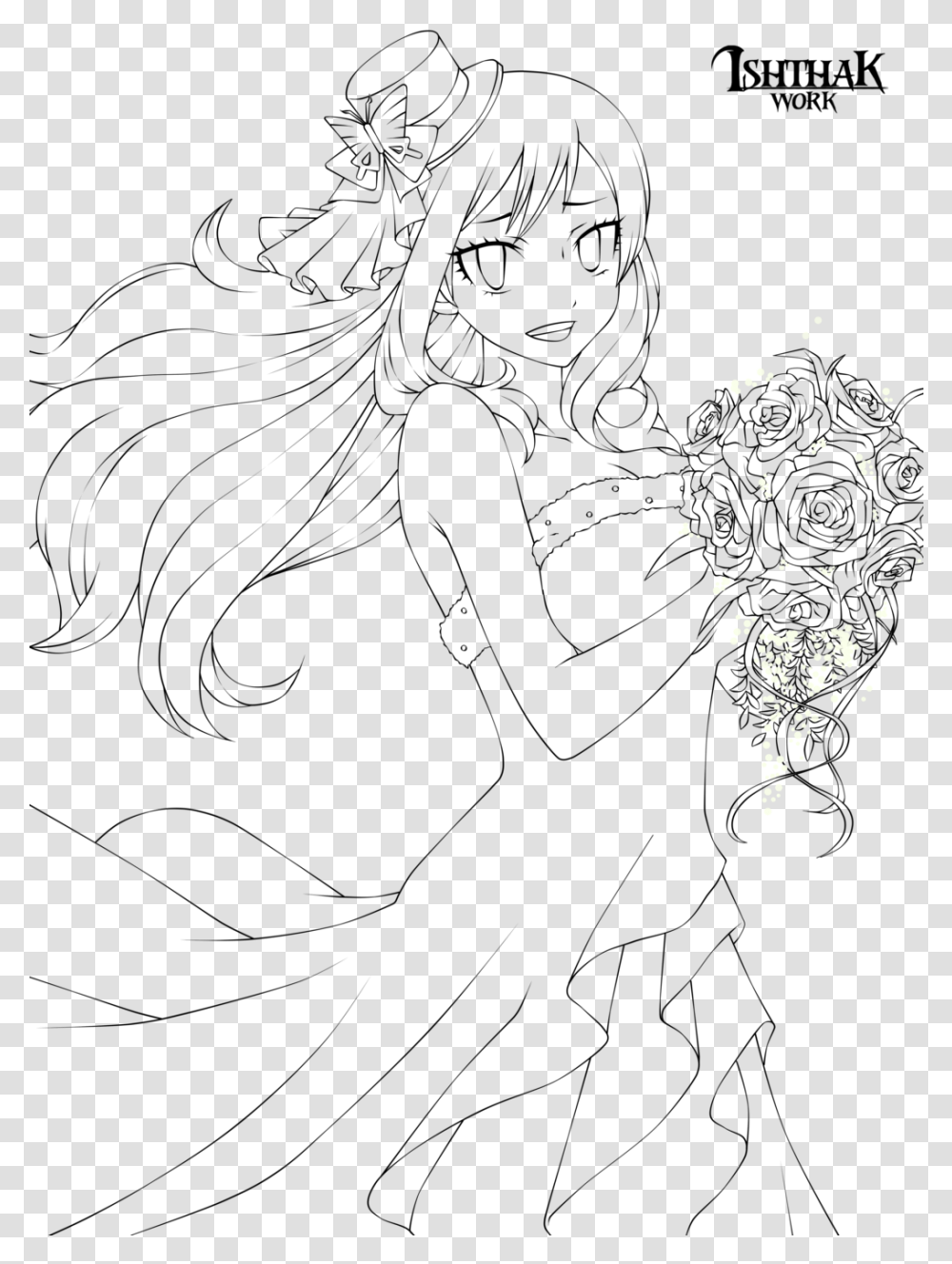 Bride Lineart Anime Line Art, Plant, Tree, Outdoors Transparent Png