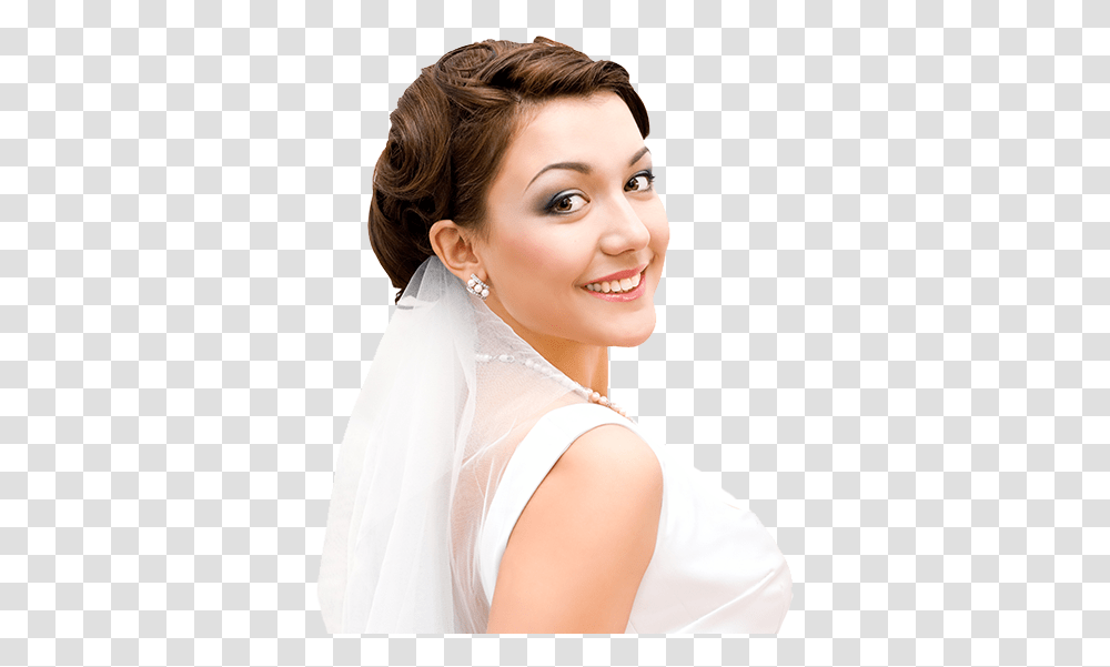 Bride, Person, Face, Veil Transparent Png