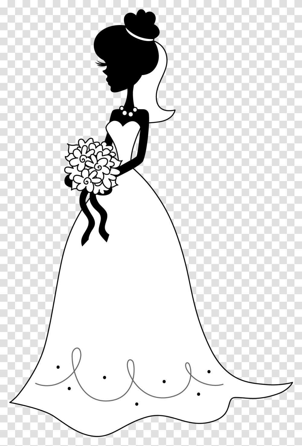 Bride Silhouette 1 Image Illustration, Clothing, Apparel, Gown, Fashion Transparent Png