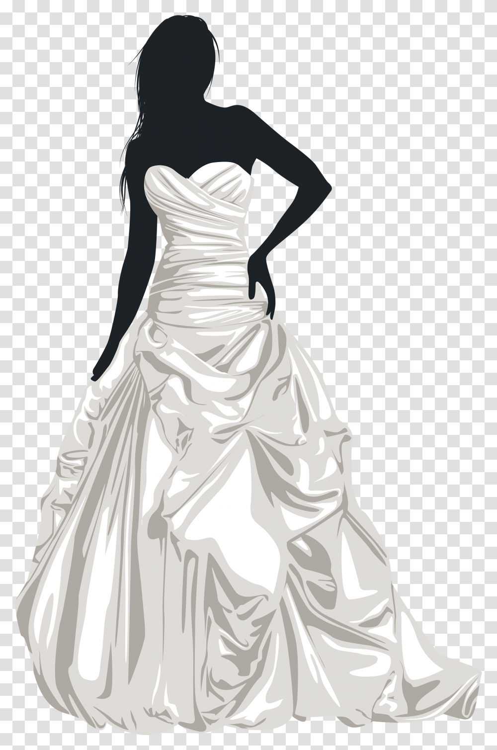 Bride Silhouette Clip Art Wedding Dressed Clipart, Apparel, Female, Person Transparent Png