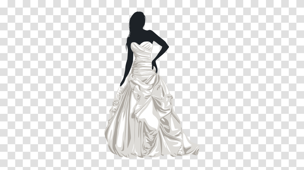 Bride Silhouette Clip Art Weddings Silhouette Clip, Apparel, Dress, Female Transparent Png