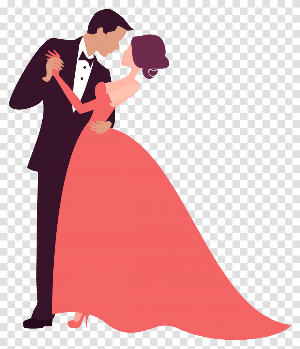 Bridegroom Photography Clip Art Couple Dancing Decoration Bride And Groom Clipart, Dress, Person, Performer Transparent Png